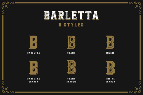 Пример шрифта Barletta Stamp Shadow